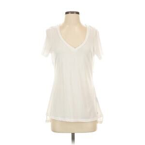 G by Guess Sheer White Burnout Fitted Short Sleeve T-Shirt Women's Size XS